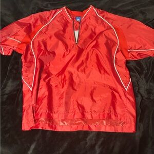 Mizuno Red 1/4 Zip Short Sleeve Windbreaker